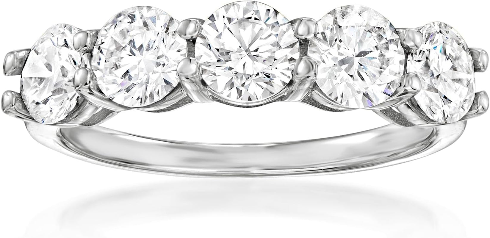 2.00 Ct. T.W. Lab - Grown Diamond 5 - Stone Ring in 14Kt White Gold. Size 7 - WORLD TIME VISITS