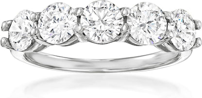 2.00 Ct. T.W. Lab - Grown Diamond 5 - Stone Ring in 14Kt White Gold. Size 7 - WORLD TIME VISITS