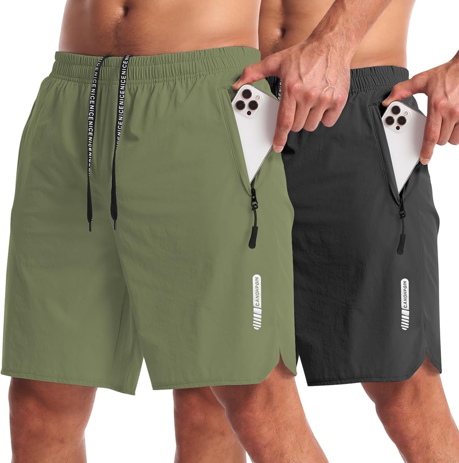 2 Pack Mens Workout Athletic Shorts 7 Inch Inseam Quick Dry Hiking Shorts Men Lightweight Sports Gym Shorts Running - WORLD TIME VISITS