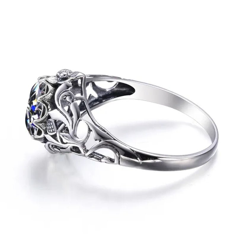 2017 Romantic Antique Female Ring 2ct AAAAA White Created Zircon 925 Sterling Silver Engagement Wedding Band Ring For Women - WORLD TIME VISITS