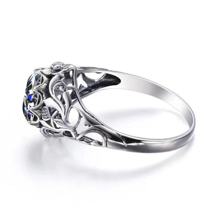 2017 Romantic Antique Female Ring 2ct AAAAA White Created Zircon 925 Sterling Silver Engagement Wedding Band Ring For Women - WORLD TIME VISITS