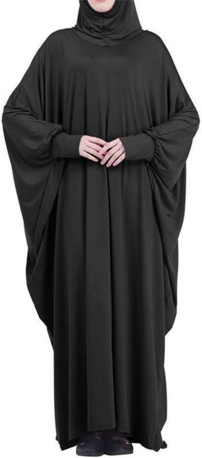 Women'S Muslim Dress One Piece Prayer with Hijab Full Length Dress Abaya Dubai Islam Robe Turkey Caftan