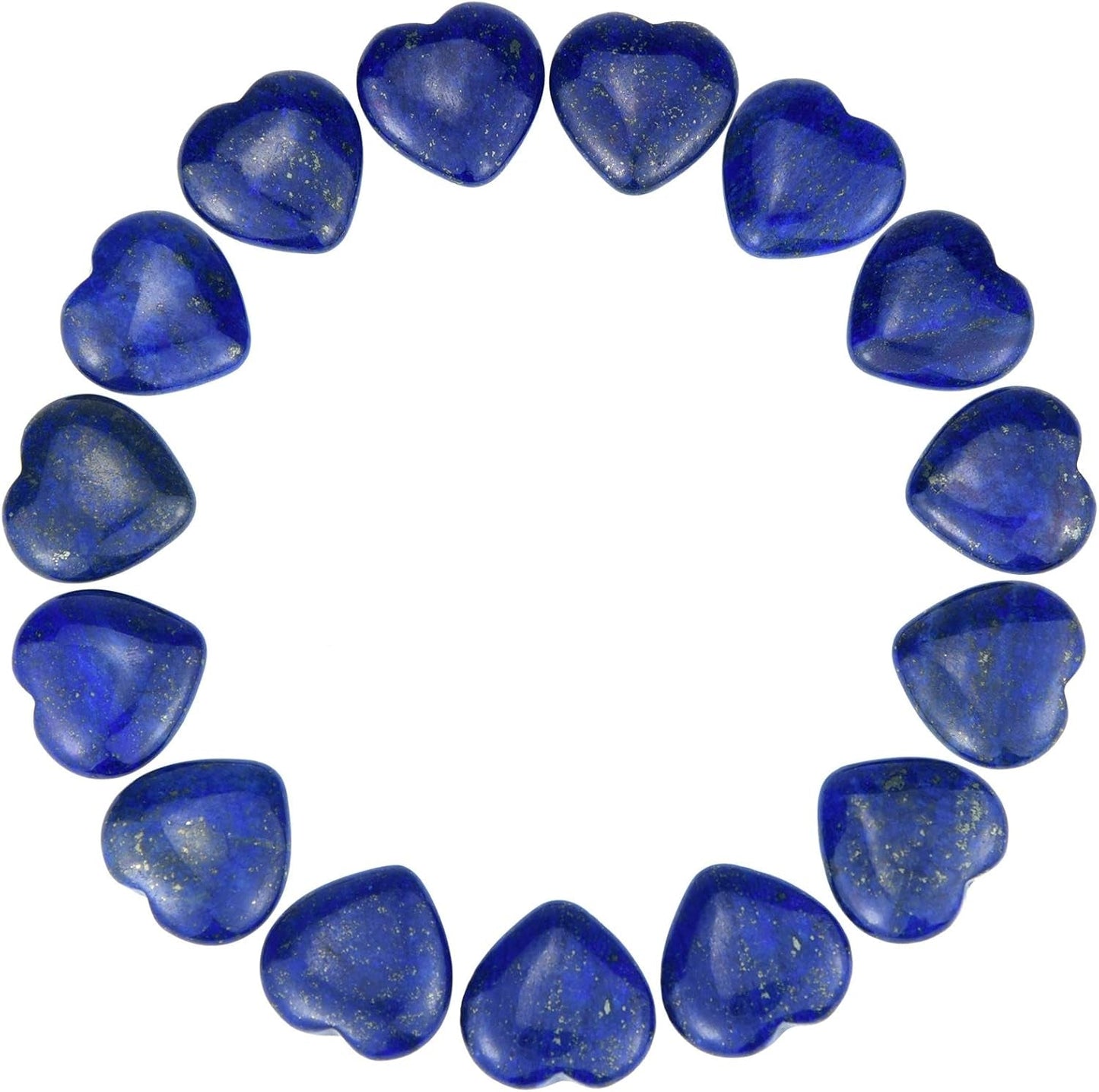 15 Packs 0.8 Inch Healing Crystal Natural Lapis Lazuli Heart Love Carved Palm Worry Stone Chakra Reiki Balancing