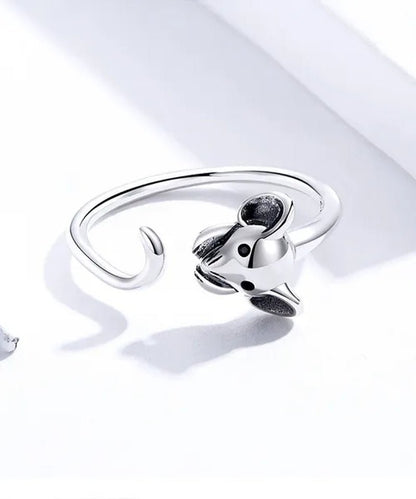 2020 Animal Rat Open Ring 925 Sterling Silver Cute Little Mouse Adjustable Ring for Women Fashion Jewelry