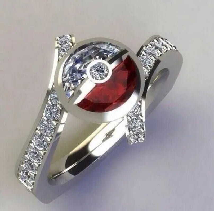 2021 Exquisite Red Zircon Princess Wedding Engagement Ring Size 4 - 11 - WORLD TIME VISITS