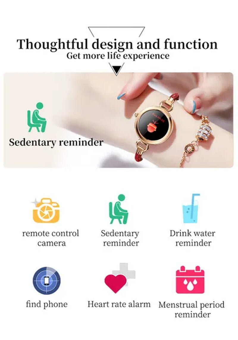 2022 EIGIIS Fashion Smart Watch Full Touch Luxury Smartwatch Women Health Monitor Multi-sports Modes Fitness Bracelet For Ladies