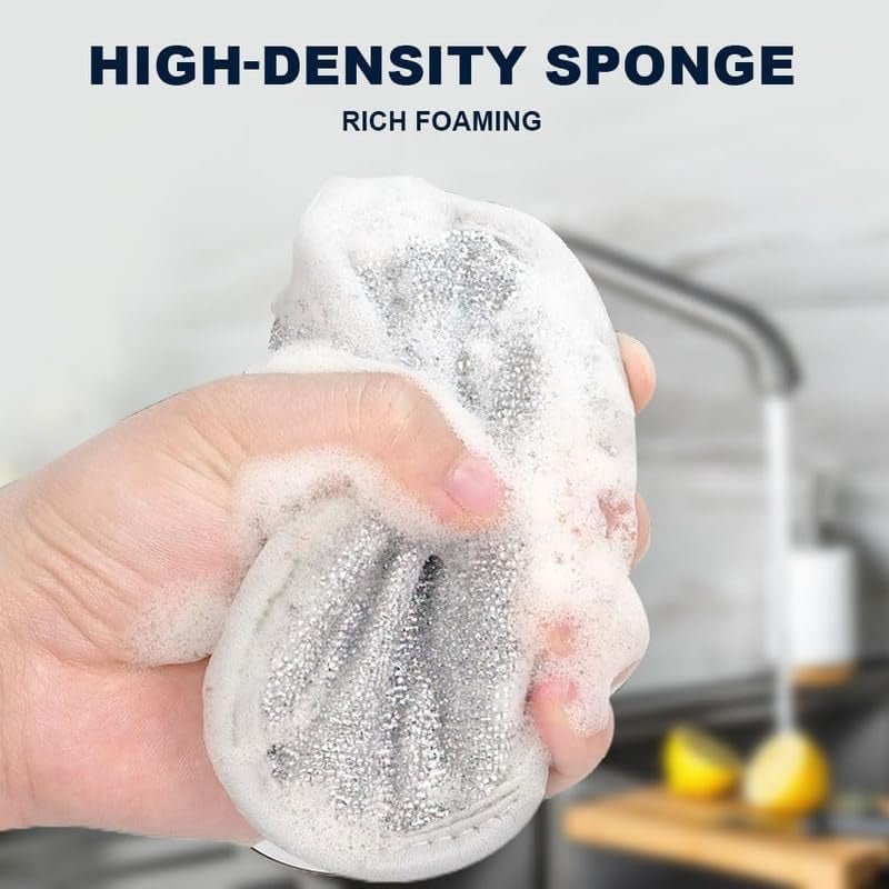 2025 New Multifuctional Wire Dishwashing Rags for Wet and Dry, round Multipurpose Double Layer Non Scratch Wire Dishcloth Cleaning Washing Cloth for Kitchen Sinks Household Supplies (3 Pack) - WORLD TIME VISITS