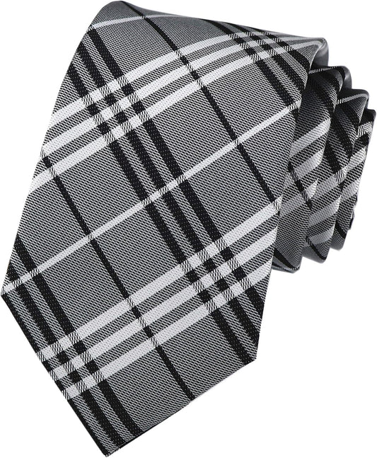 Men'S Gingham Check Stripe Ties Pattern Business Formal Designer Neckties 3.15"