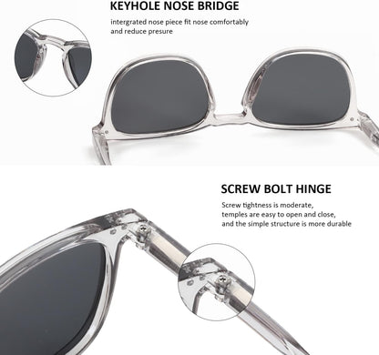 Polarized Sunglasses for Women Men: Retro Shades round | Square Frame UV Protection 2 Pack