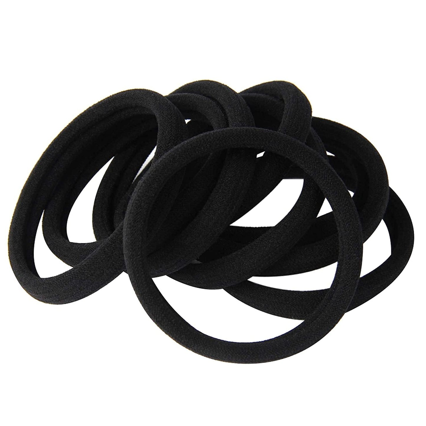 20 PCS Large Hair Ties for Thick Hair Black Hair Bands for Women Men and Girls No Damage Stretchy Ponytail Holders for Braids (5 Cm in Diameter, 1 Cm in Width)