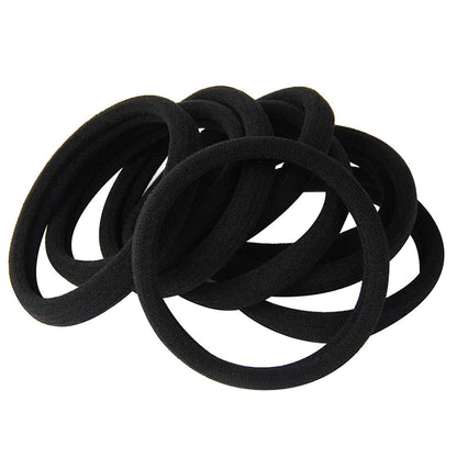 20 PCS Large Hair Ties for Thick Hair Black Hair Bands for Women Men and Girls No Damage Stretchy Ponytail Holders for Braids (5 Cm in Diameter, 1 Cm in Width)