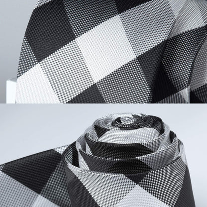 Ties for Men Formal Business Plaid Checked Mens Ties and Pocket Square Set Classic Wedding Necktie Handkerchief