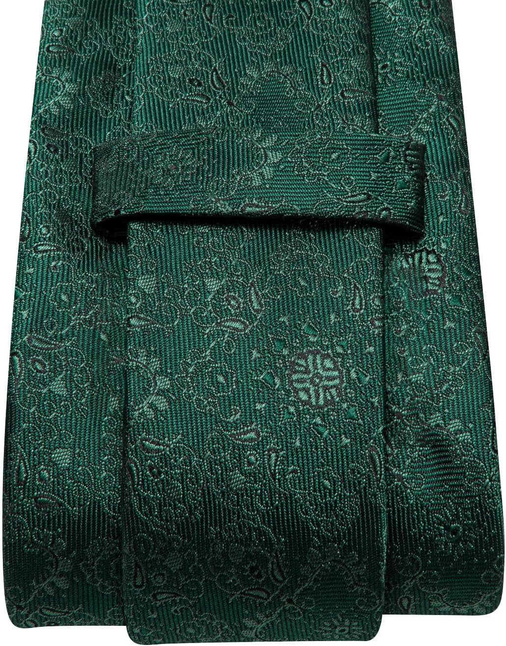 Mens Paisley Floral Silk Tie for Men Striped Necktie and Pocket Square Cufflinks Set Wedding Business
