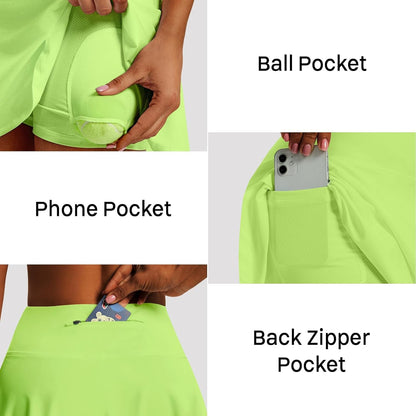 Women'S High Waist Pleated Tennis Skirt with 4 Pockets Lightweight Athletic Golf Skorts Skirts for Running Workout