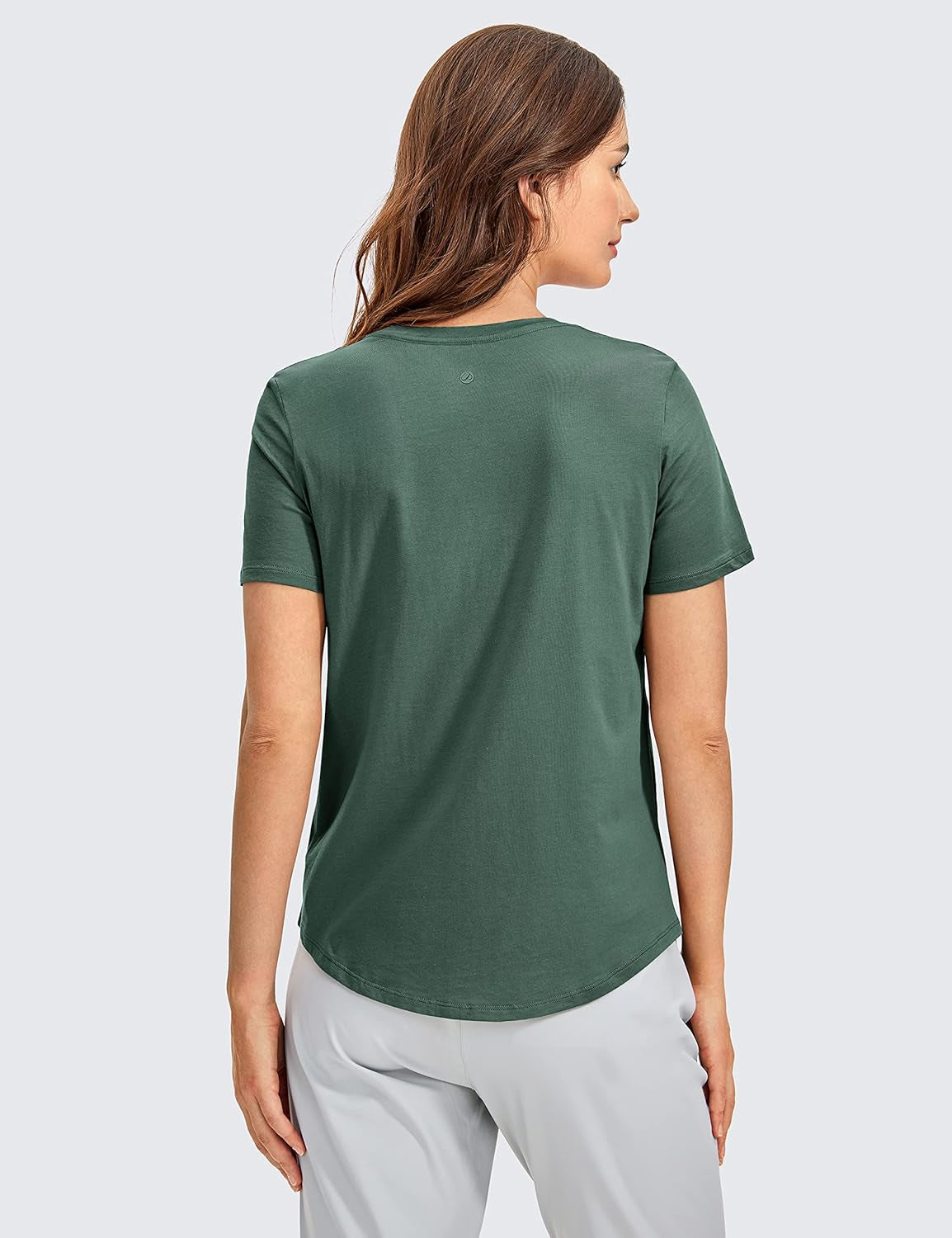 Women'S Pima Cotton Short Sleeve Workout Shirts Casual Yoga T-Shirt Soft Athletic Top