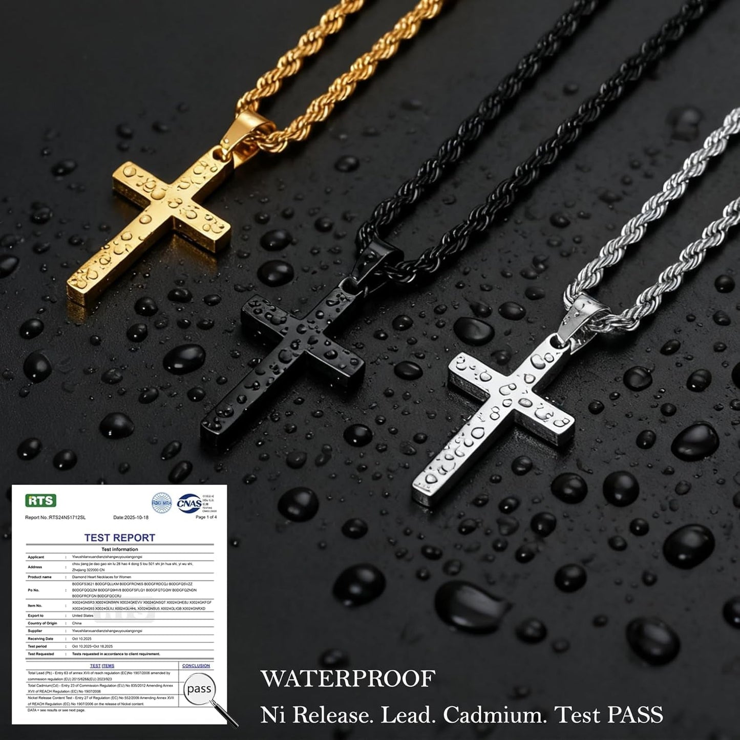 Valentines Day Gifts for Him Cross Necklace for Boys Mens Stainless Steel Twisted Rope Chain Cross Pendant Rustproof Necklace for Teen Boy Mens Christian Baptism Easter Gifts