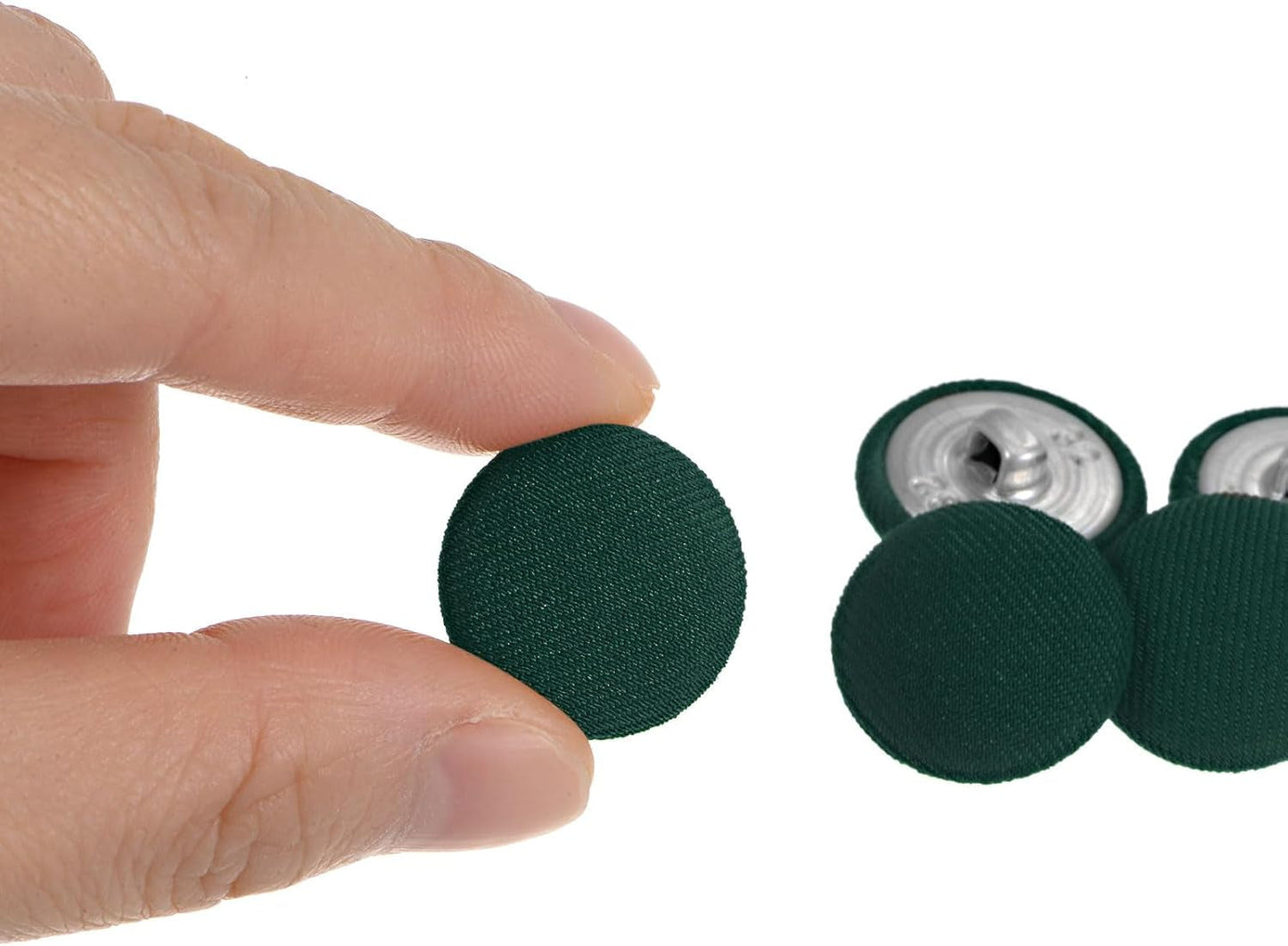 10Pcs 32L Fabric Cloth Covered Button 20Mm Metal Shank round Sewing Buttons for Suits Dress Blouses, Army Green