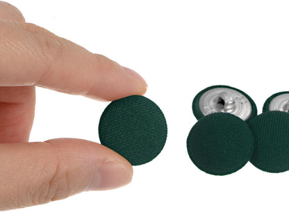 10Pcs 32L Fabric Cloth Covered Button 20Mm Metal Shank round Sewing Buttons for Suits Dress Blouses, Army Green