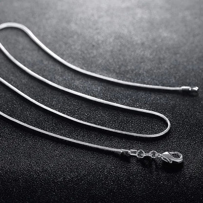 Men Women Snake Chain 1MM/2MM/3MM 925 Silver Necklaces Fashion DIY Charm Pendant Fine Jewelry Accessories