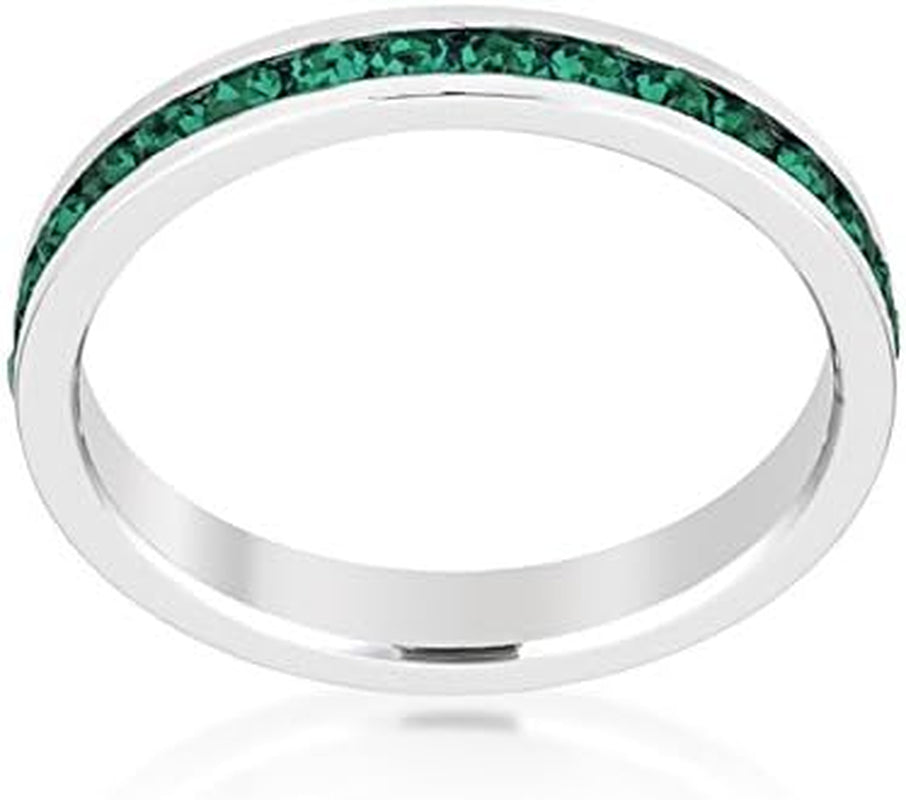 Stylish Birthstone Stackables Swarovski Crystal Eternity Bands