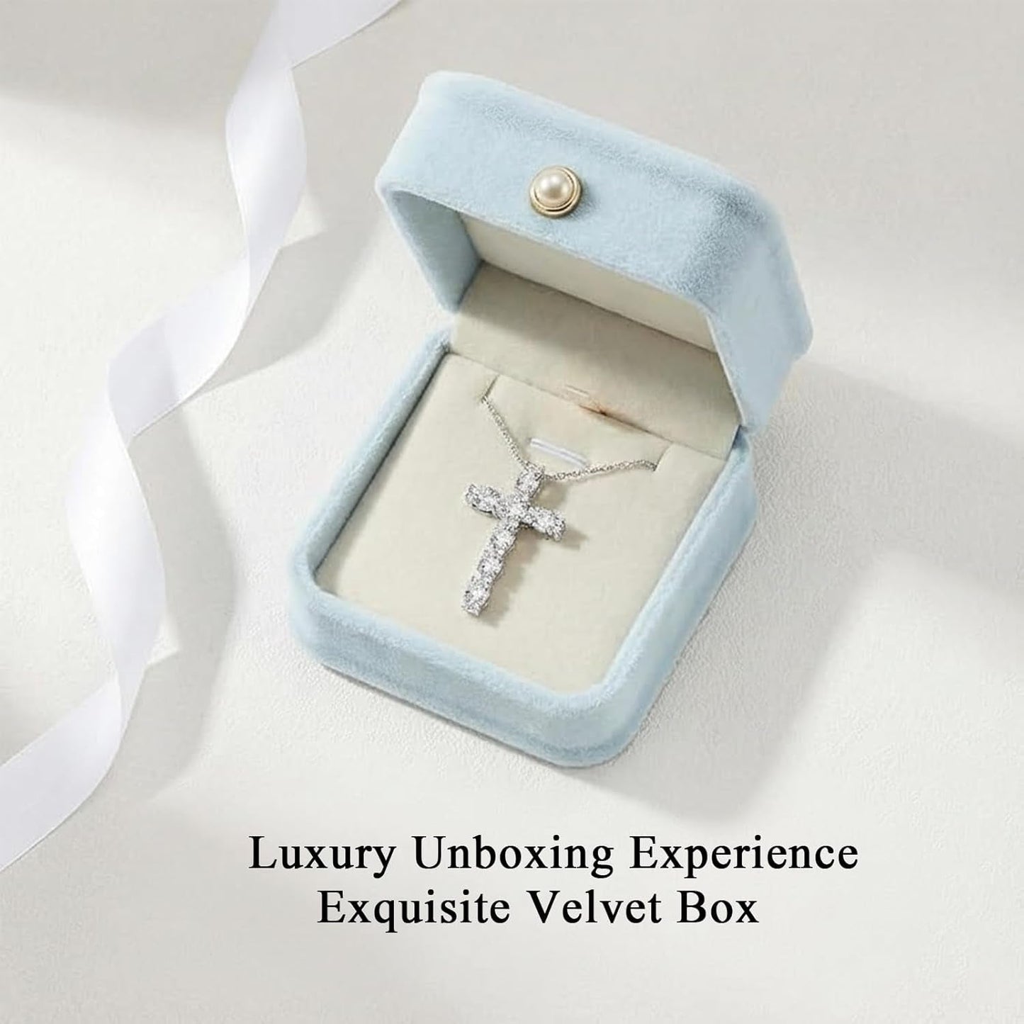 2.1Ct Women'S Moissanite Cross Necklace - S925 Sterling Silver White Pendant, D Color VVS1 Clarity Moissanite with GRA Certificate, Anniversary Birthday Mother'S Valentine'S Day Gift