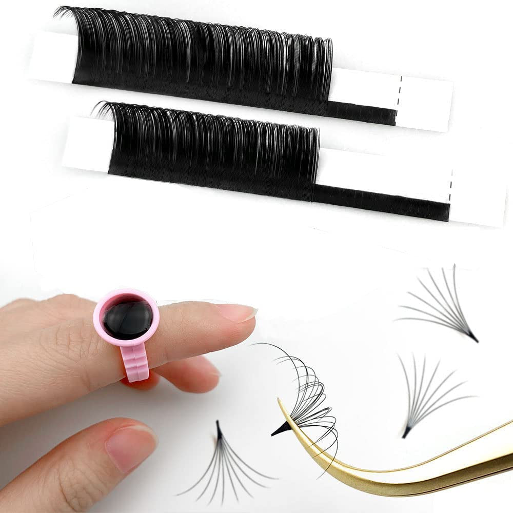 Volume Eyelash Extensions 0.05/0.07 Easy Fan Volume CC/D Curl | 8-15Mm Length | Easy Fan Volume Lashes 2D-20D Self Fanning Volume Lashes Long Lasting Blooming Lashes(0.05 CC 14Mm)
