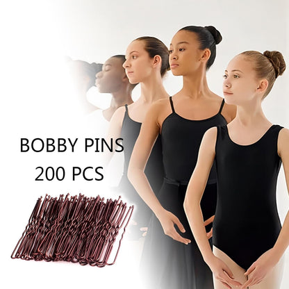 Bobby Pins, 200 PCS U Shaped Brown Hair Pins, 2.4 Inch for Buns & Updos, Non-Slip Hair Pins for Women & Girls, French Twists, Buns & Waved Hairstyles