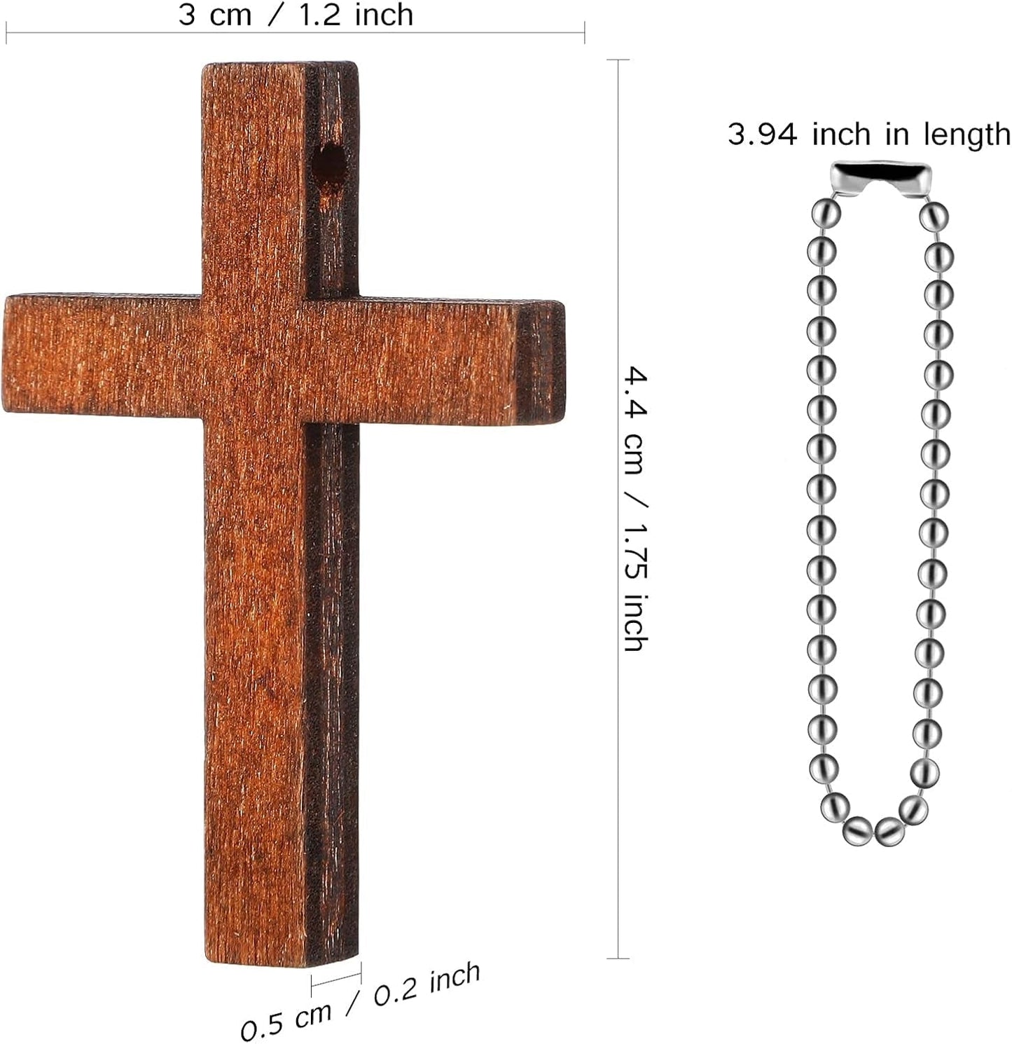 Christmas Christian Wooden Cross Charm Mini Wood Cross Stress Relief Hanging Spiritual Religious Bible Verse Gift for Social Worker Church Volunteer Prayer