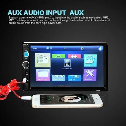 New 7" HD Bluetooth Touch Screen Double DIN Car Stereo Radio MP5 Player HD FM/USB/AUX RC SD with Backup Camera(Optional)