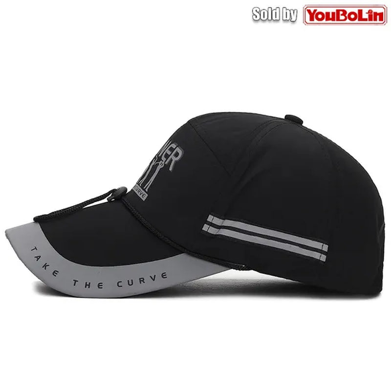 Extended Brim, Quick Drying Fabric, Reflective Strip and Windproof Rope, Outdoor Sport Baseball Cap. New Fashion Casual UV Proof Snapback Hats Suitable for Mountaineering and Fishing in Summer