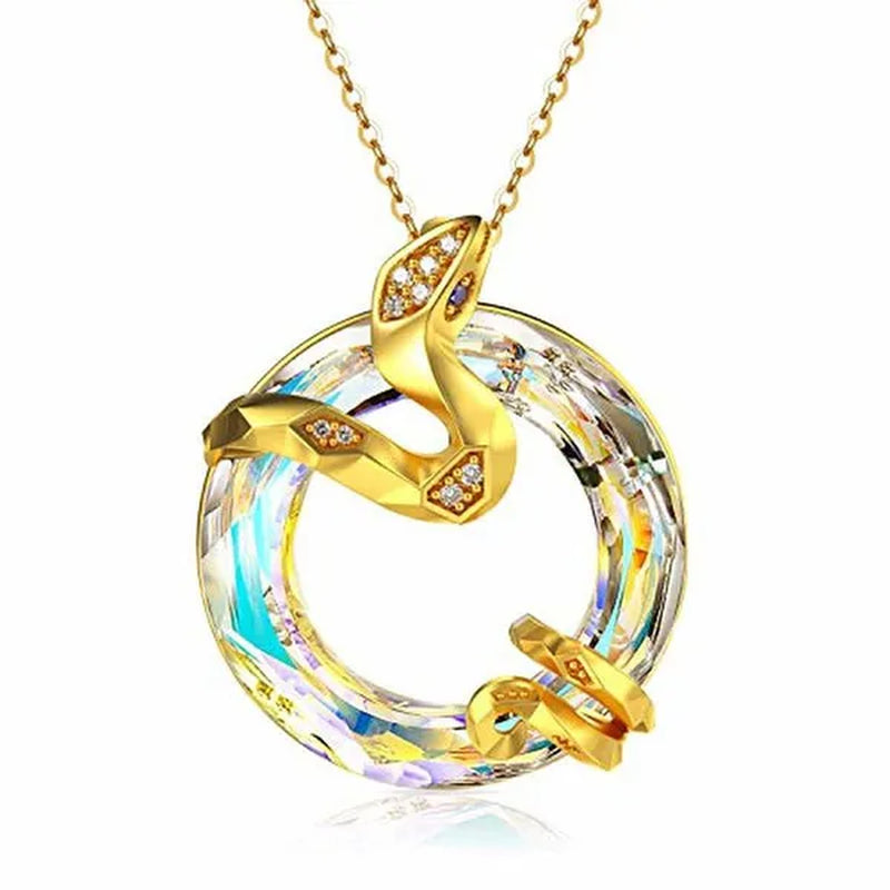 Fashion Phoenix /Snake /Pendant Necklace for Women Sterling Silver Female Jewelry Gifts with Zircon Crystal