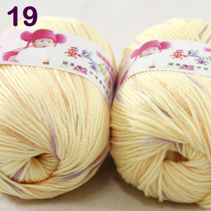 Sale New 300G/882Y Soft Cashmere Silk Wool Hand Knitting Baby Yarn Yellow Purple 1819