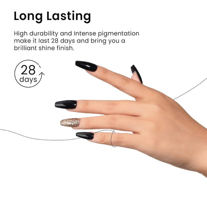 15ML Black Gel Nail Polish 1Pc Pure Black Nail Polish Soak off UV LED Nail Gel Polish Nail Art Starter Manicure Salon DIY at Home, 0.5 OZ