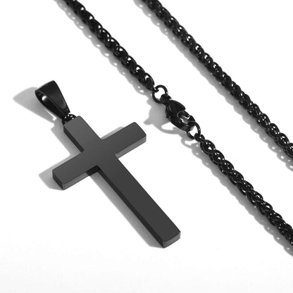 Stainless Steel Cross Pendant Necklace for Men Boys, Christian Cross Pendant with 16-24 Inches Chain Cross Necklace Jewelry Gifts