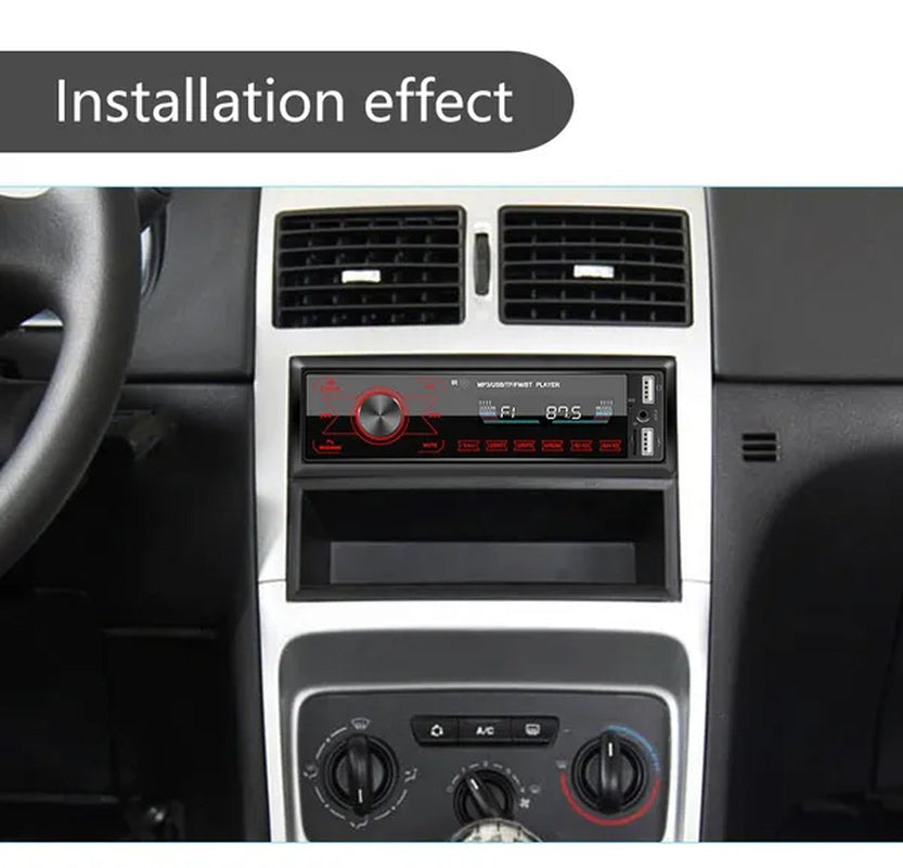 1DIN Touch Car Stereo 12V In-Dash Auto Radio Car MP3 Player Audio Music Stereo with Remote Control Fm/Bluetooth/Usb/Sd/Aux-In Colorful Lights +TF Card (Optional)