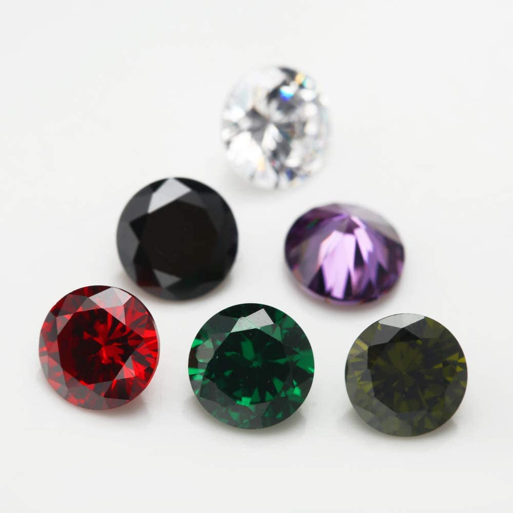 Size 1Mm-10Mm round Cut Cubic Zirconia Stone Loose CZ Stones Mixed 15 Colors Synthetic Gemstone