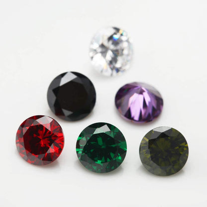 Size 1Mm-10Mm round Cut Cubic Zirconia Stone Loose CZ Stones Mixed 15 Colors Synthetic Gemstone