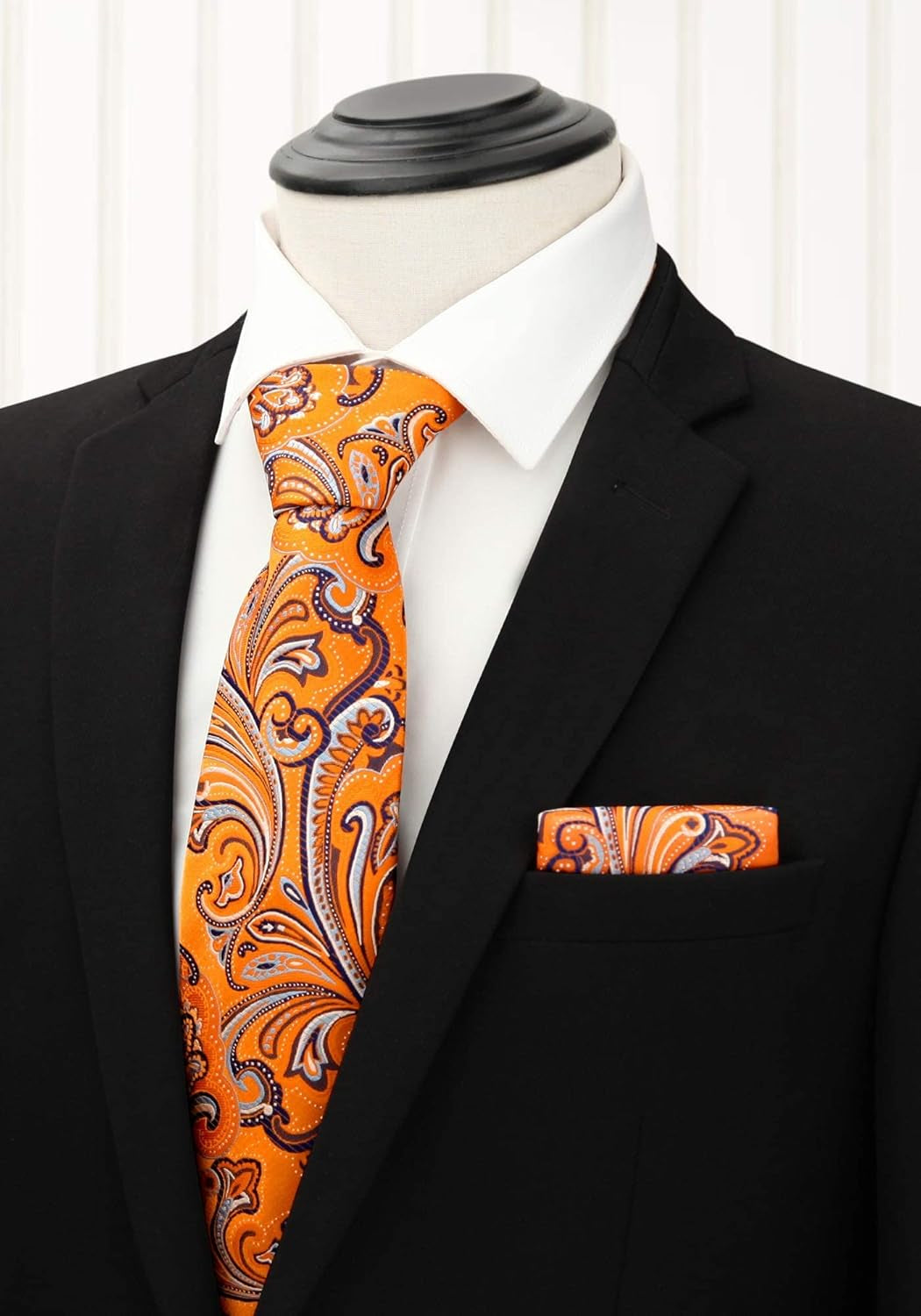 Mens Ties Set 5PCS Collection Tie with Pocket Sqaure Formal Business Necktie Present Box Neckties Set for Men