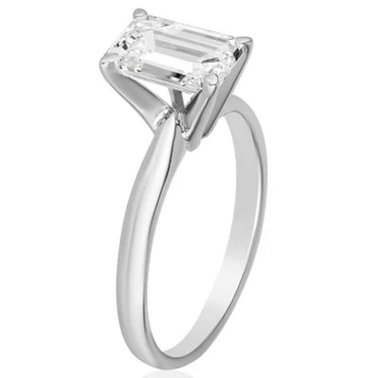 Superior Quality VS Collection 1.5 CT. T.W. Emerald Shaped Diamond Solitaire Ring in 18K Gold (I, VS2)