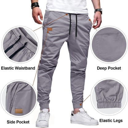Joggers for Men Cotton Drawstring Chino Cargo Pants Hiking Outdoor Twill Track Jogger Sweatpants