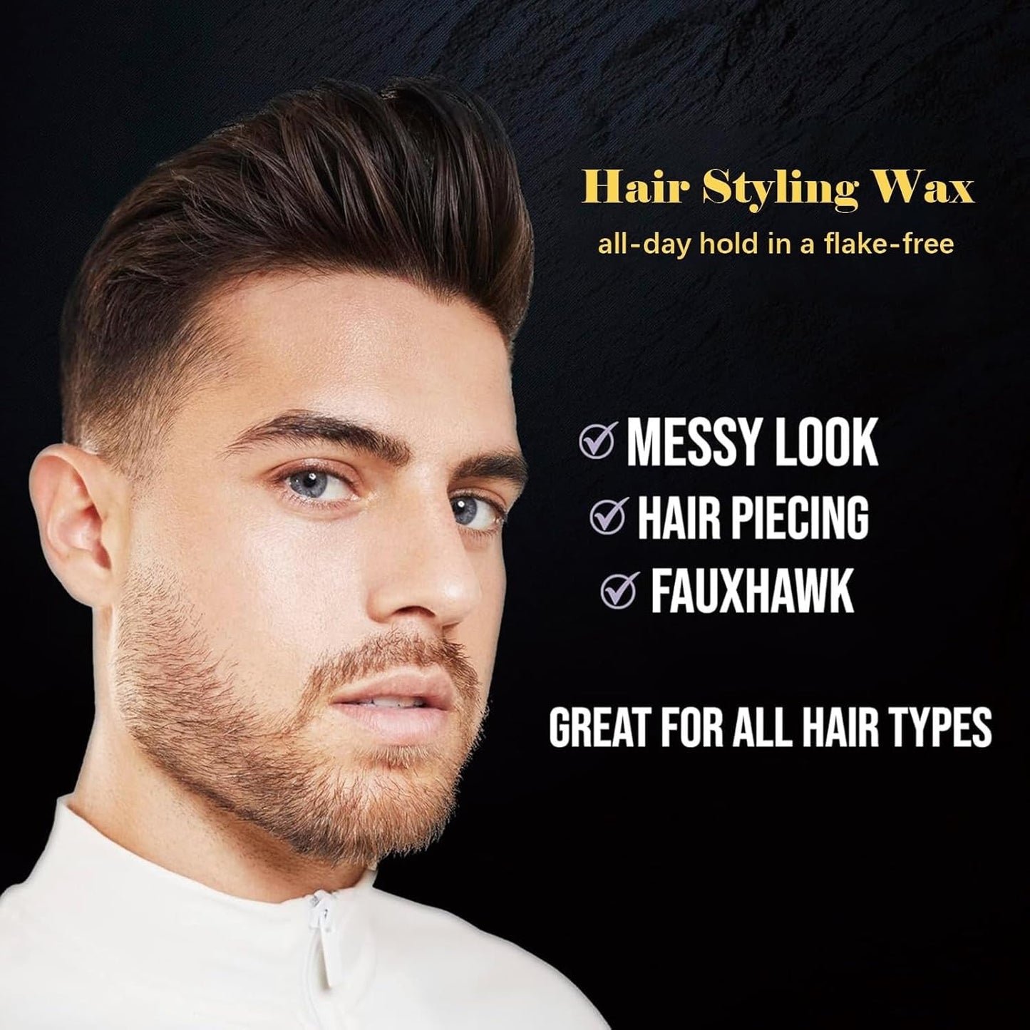 Hair Wax - Strong Hold Styling Pomade for Men and Women, Nourishing and Protecting, Matte Finish Molding 3.4 Oz