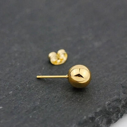 2/3/4/5/6/8Mm Stainless Steel round Pearl Stud Earrings Earrings for Women'S Fashion Party Wedding Jewelry