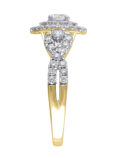 1 Carat T.W. (I2 Clarity, H-I Color)  Oval Cut Diamond Engagement Ring in 10Kt Yellow Gold, Size 7