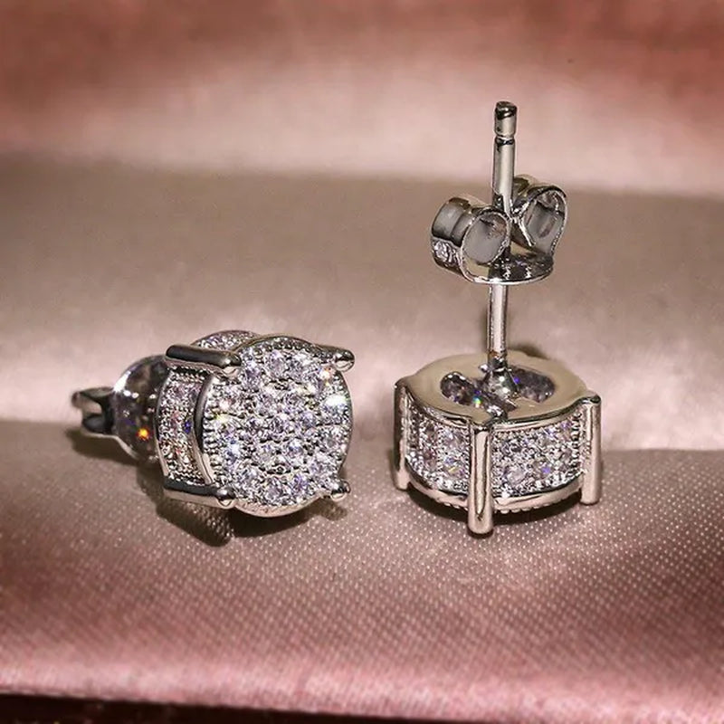 Luxury Fashion Creative Round Zircon Earrings Vintage Crystal Zircon Earrings Women's Earrings Jewelry Wedding Earrings Engagement Wedding Jewelry Birthday Party Anniversary Gift Earrings