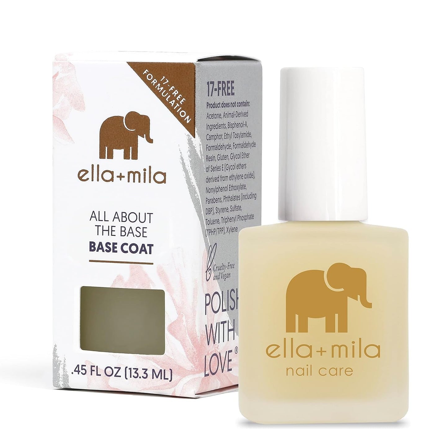 "All about the Base - Coat Nail Polish - Long-Lasting Ridge Filler Base Coat - Nail Care That Helps Smooth & Fill Natural Nails (0.45 Fl Oz) - WORLD TIME VISITS