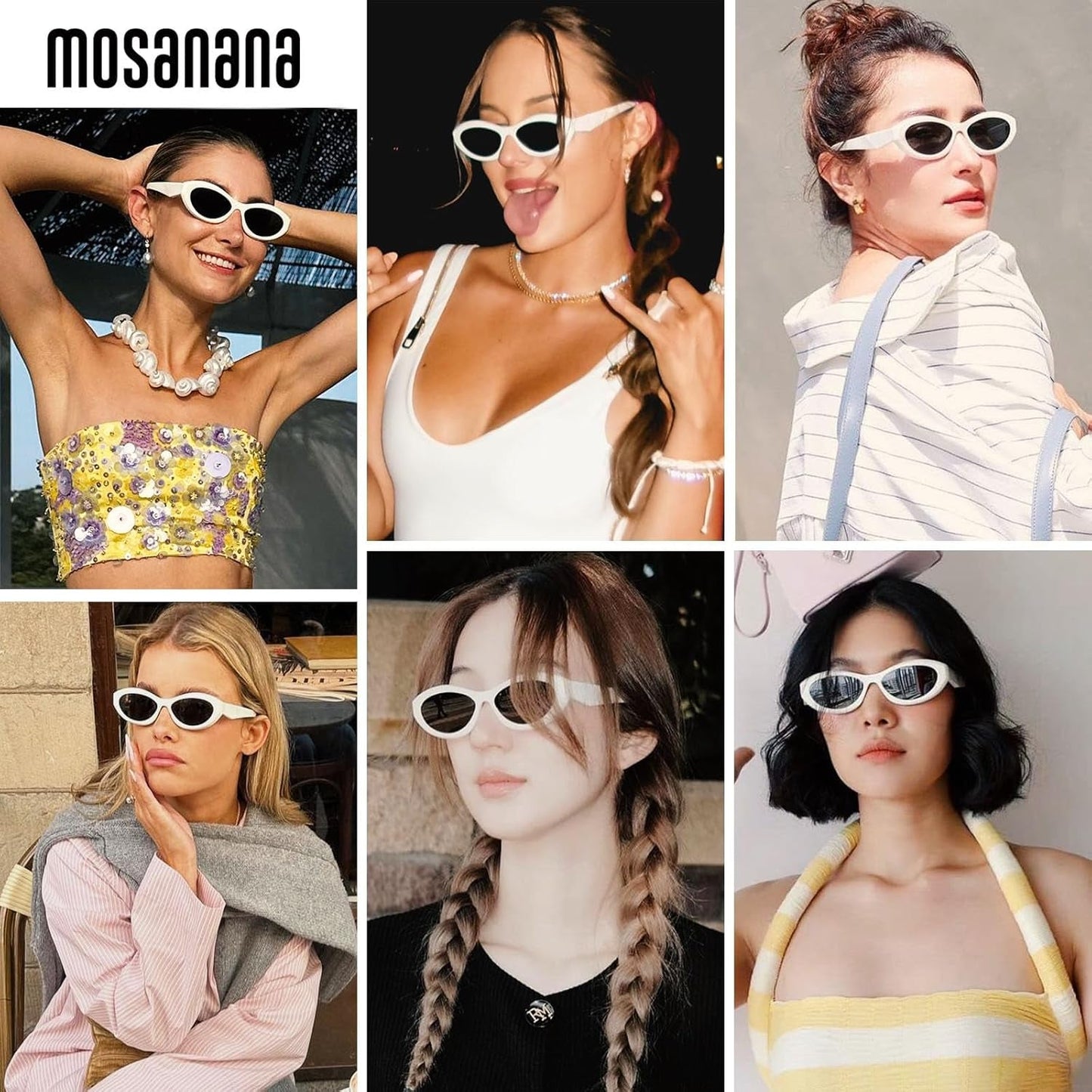 Oval Cat Eye Sunglasses for Women Retro Y2K Style MS52372