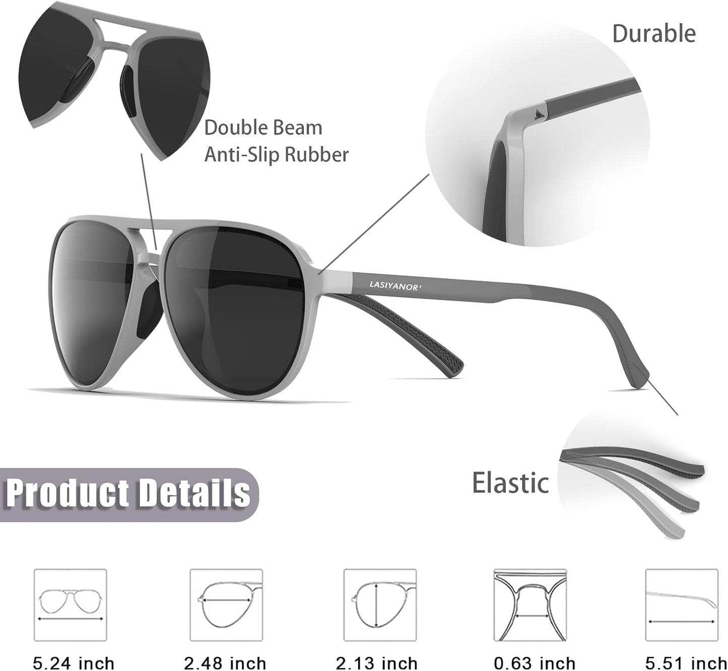 Lightweight TAC Polarized Tinted Classic Vintage Retro 70S Sunglasses, TR-90 Frame for Women Men, UV 400 Protection