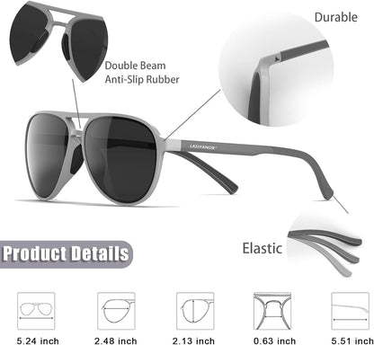 Lightweight TAC Polarized Tinted Classic Vintage Retro 70S Sunglasses, TR-90 Frame for Women Men, UV 400 Protection