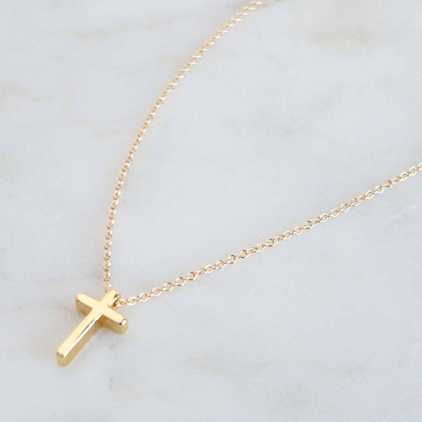 , Tiny Cross Necklace, Simple Gold Cross Necklaces for Women, 14K Gold Filled Chain, Christian Gift for Baptism Confirmation Graduation