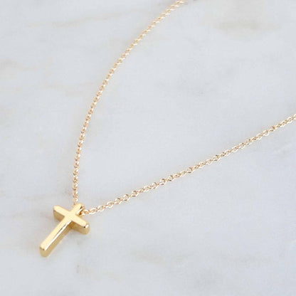 , Tiny Cross Necklace, Simple Gold Cross Necklaces for Women, 14K Gold Filled Chain, Christian Gift for Baptism Confirmation Graduation